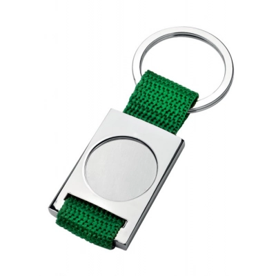 
                                            KEY CHAIN GREEN TEXTILE RIBBON W/CAVITY
                                            