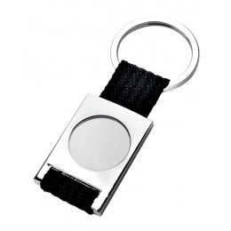 KEY CHAIN BLACK TEXTILE RIBBON W/CAVITY
