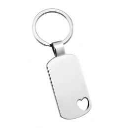 KEY CHAIN RECTANGULAR- HEART-SHAPED HOLE