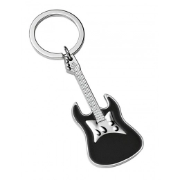 KEY CHAIN - GUITAR - SHINY AND BLACK