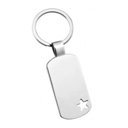 KEY CHAIN RECTANGULAR- STAR SHAPED HOLE
