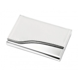 NAMECARD HOLDER METAL - PU WHITE