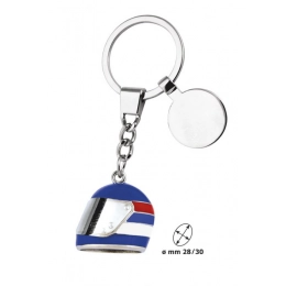 KEY CHAIN HELMET BLUE WHITE RED