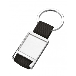 KEY CHAIN FABRIC BLACK WITH HOLLOW 25X25