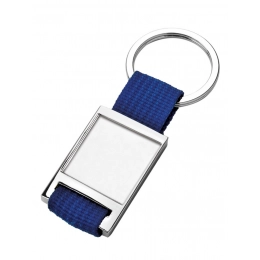 KEY CHAIN FABRIC BLUE WITH HOLLOW 25X25