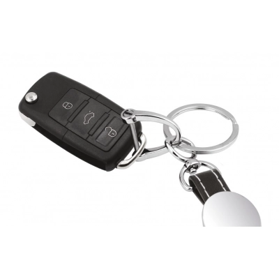 
                                            KEY CHAIN SHINY METAL BLACK LEATHER
                                            