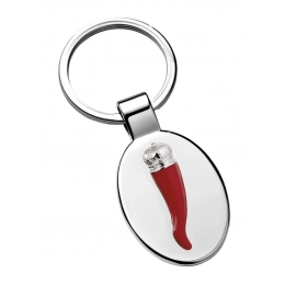 KEY RING HORN AMULET RED