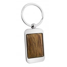KEY RING RECTANGULAR WITH WOOD
