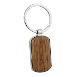 KEY RING RECTANGLE/OVAL WITH WOOD