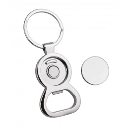 KEY CHAIN BOTTLE OPENER WITH COIN