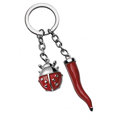 
                                            KEY CHAIN CORN AMULET AND LADYBIRD RED
                                            