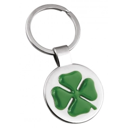 KEY CHAIN FOUR-LEAVE CLOVER GREEN