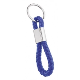 BLUE BRAIDED CABLE KEYCHAIN