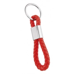 RED BRAIDED CABLE KEYCHAIN