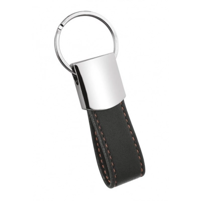 
                                            KEYCHAIN PU BLACK WITH RED STITCHING
                                            