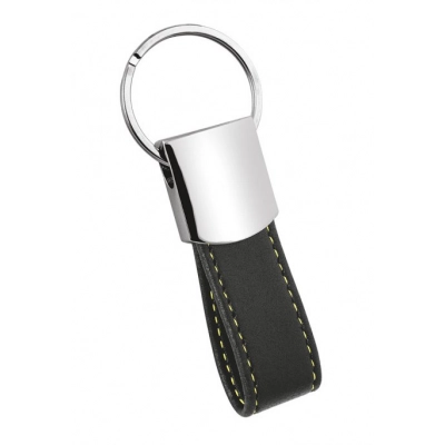 
                                            KEYCHAIN PU BLACK WITH YELLOW STITCHING
                                            