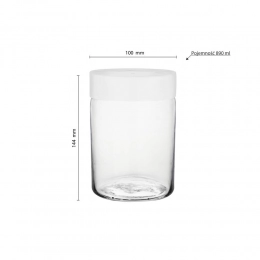 Glass capacity 890 ml for bulk products, sweets, spices, croup and many other things. 