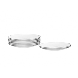 Set of 6 glass saucers (diameter 107 mm) 