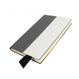 Бизнес-блокнот UNI, A5, бело-красный, мягкая обложка, в линейку, черное ляссе