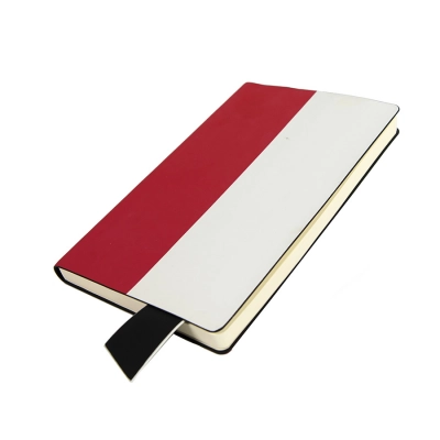 
                                                Business notebook UNI, A5, white-red, soft cover, ruled, black lace.
                                                