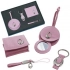 Set: keychain, business card holder, mirror, and mobile phone charm.