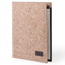 HOYEB A4 folder with paper block, cork, beige