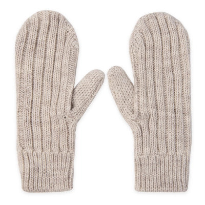 
                                            Knitted mittens with ties© half-wool
                                            