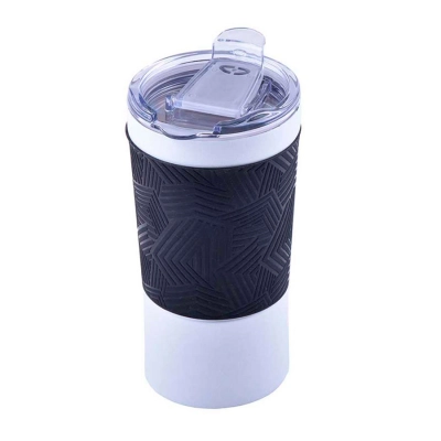 
                                            Термокружка вакуумная 'Funny'' белая, голубой силикон
                                            