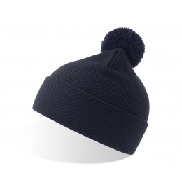 Шапка вязаная  двойная Wind-S с помпоном