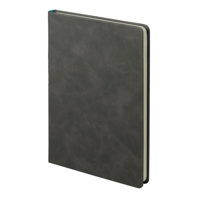 
                                                Undated green Muse diary, A5, with a decorative stripe, brown color, cream block.
                                                