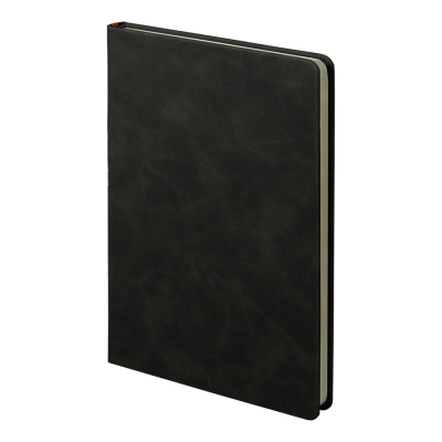 
                                                Undated green Muse diary, A5, with a decorative stripe, brown color, cream block.
                                                