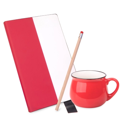 
                                                Gift set LAST SUMMER: business notebook, mug, black graphite pencil, green.
                                                