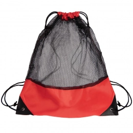 Backpack bag with reinforced corners Mesh, red, 35*41 cm, polyester 210D.