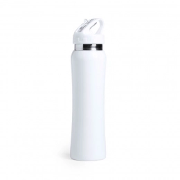 SMALY water bottle with straw, white, 800 ml, stainless steel