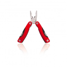 BLAUDEN multitool, stainless steel, plastic handle, 12 functions, red