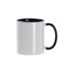 Кружка для сублимации, 330 мл, d=82 мм, стандарт А, белая, красная внутри, красная ручка