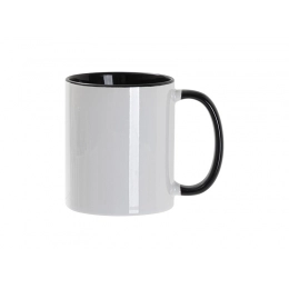 Sublimation mug, 330 ml, d=82 mm, standard A, white, red inside, red handle.