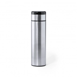 Thermos KAUCEX with strainer and temperature indicator; stainless steel; 420 ml, 24x6.5cm
