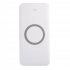 Universal wireless charging battery SATURN, white with blue, 15x7.3x1.2cm. Universal wireless charging battery SATURN, white with blue, 15x7.3x1.2cm.