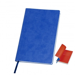 Бизнес-блокнот FUNKY А5, голубой, серый форзац, мягкая обложка,  в линейку