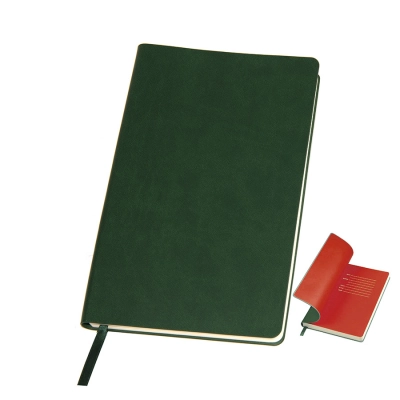 
                                                FUNKY A5 business notebook, blue, gray endpapers, soft cover, lined.
                                                