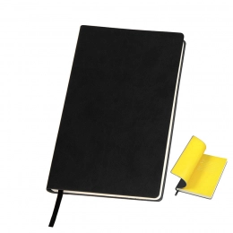 Бизнес-блокнот FUNKY А5, голубой, серый форзац, мягкая обложка,  в линейку