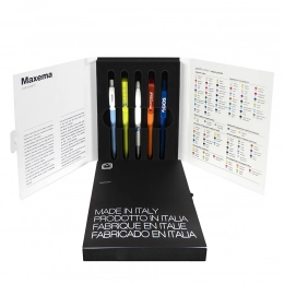 Folder with samples of Maxema mini 1 pens