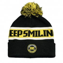 Образец вязанная шапка с помпоном и отворотом, двойная, 100% аркил