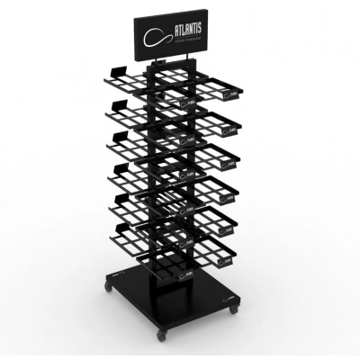 
                                                Floor stand_ATLANTIS BLACK RETAIL DOUBLE SIDE DISPLAY
                                                