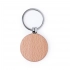 Keychain "PELTON", round, natural beech.