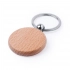 Keychain "PELTON", round, natural beech.
