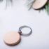 Keychain "PELTON", round, natural beech.