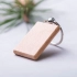 Keychain "PELTON", round, natural beech.