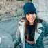 Knitted hat PURE with a lapel made of Polylana yarn